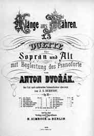 Dvorak's Moravian Duets - first edition (1878)