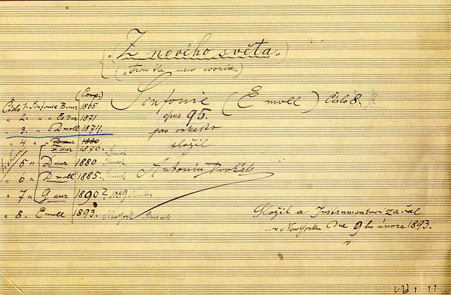 Dvorak's 9th Symphony - manuscript (image)