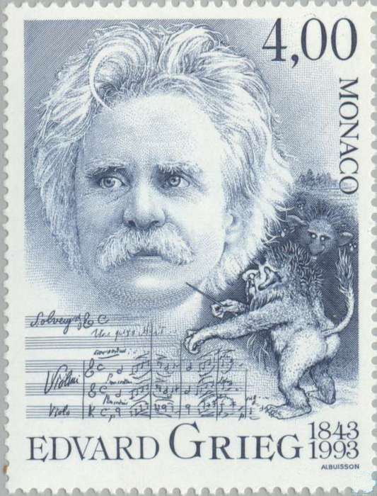 Edvard Grieg - 1993 Norway stamp (image)