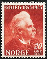 Edvard Grieg - 1943 Norway stamp (image)