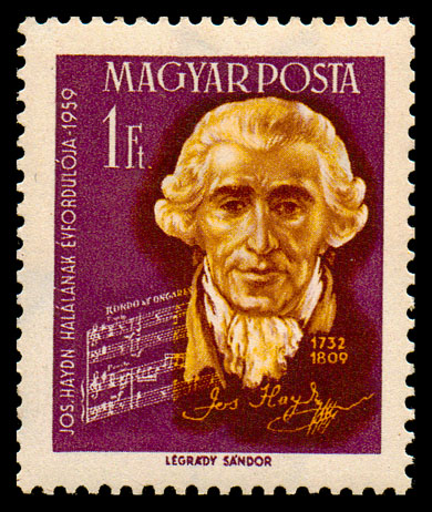Haydn postage stamp, Hungary, 1959
