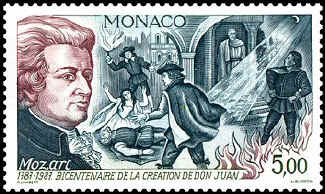 Mozart's Don Juan shown on a Monaco stamp (image)
