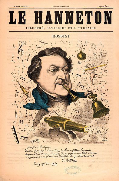 Rossini caricature in Le Hanneton, 1867 (image)