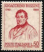 Rossini on 1968 stamp from Italy (image)