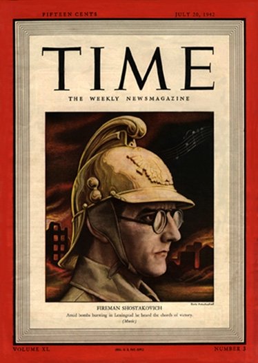 Shostakovich on Time Magazine cover, 1942 (image)