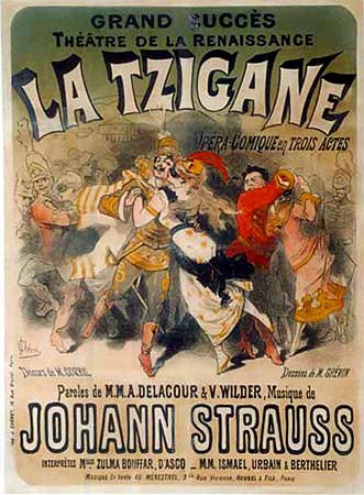 Playbill for The Gipsy Baron by Johann Strauss II (image)