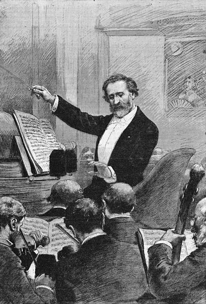 Verdi conducting Aida in Paris, 1880 (image)