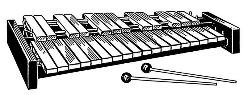 xylophone clipart black and white - photo #12