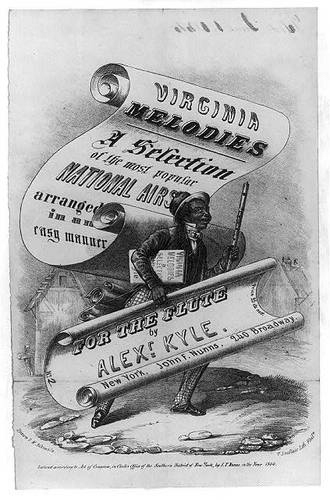 African American with a flute on cover of Virginia Melodies (image)