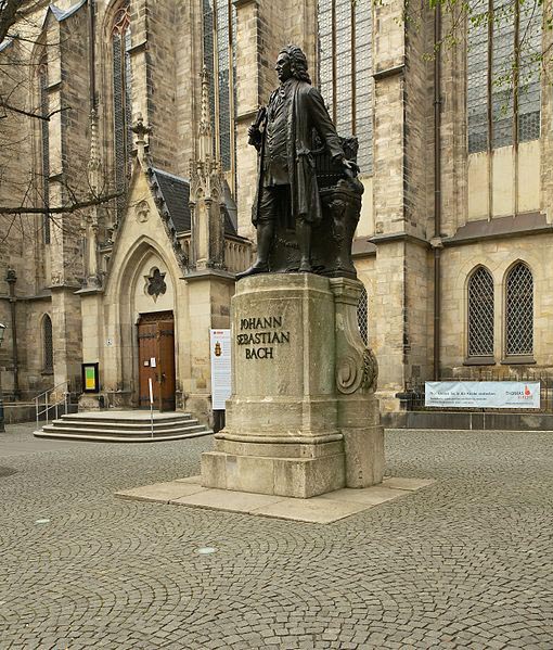 Johann Sebastian Bach statue, Thomaskirche, Leipzig, Germany (image)