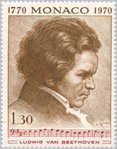 Beethoven on a 1970 Monaco stamp (image)