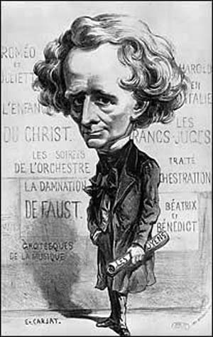 Hector Berlioz, an 1863 cartoon by Carjat (image)