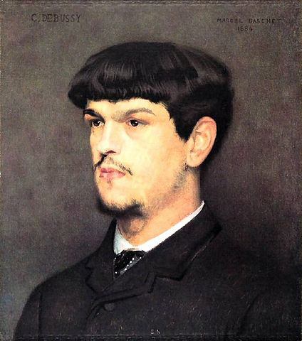Claude Debussy, 1884 - portrait painted by Marcel Baschet (image)