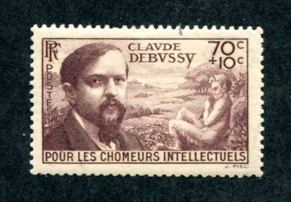 Claude Debussy postage stamp, France, 1939 (image)