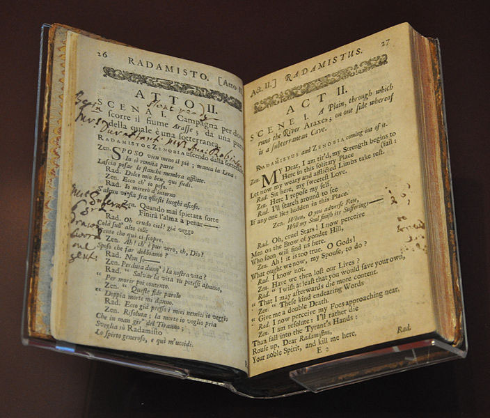 Prompt book for Handel's opera, Radamisto (image)