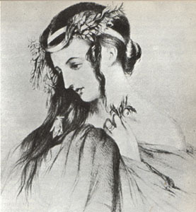 Harriet Smithson in the role of Ophelia in Shakespeare's Hamlet (image)