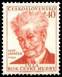 Janacek - postage stamp, Czechoslovakia, 1954 (image)