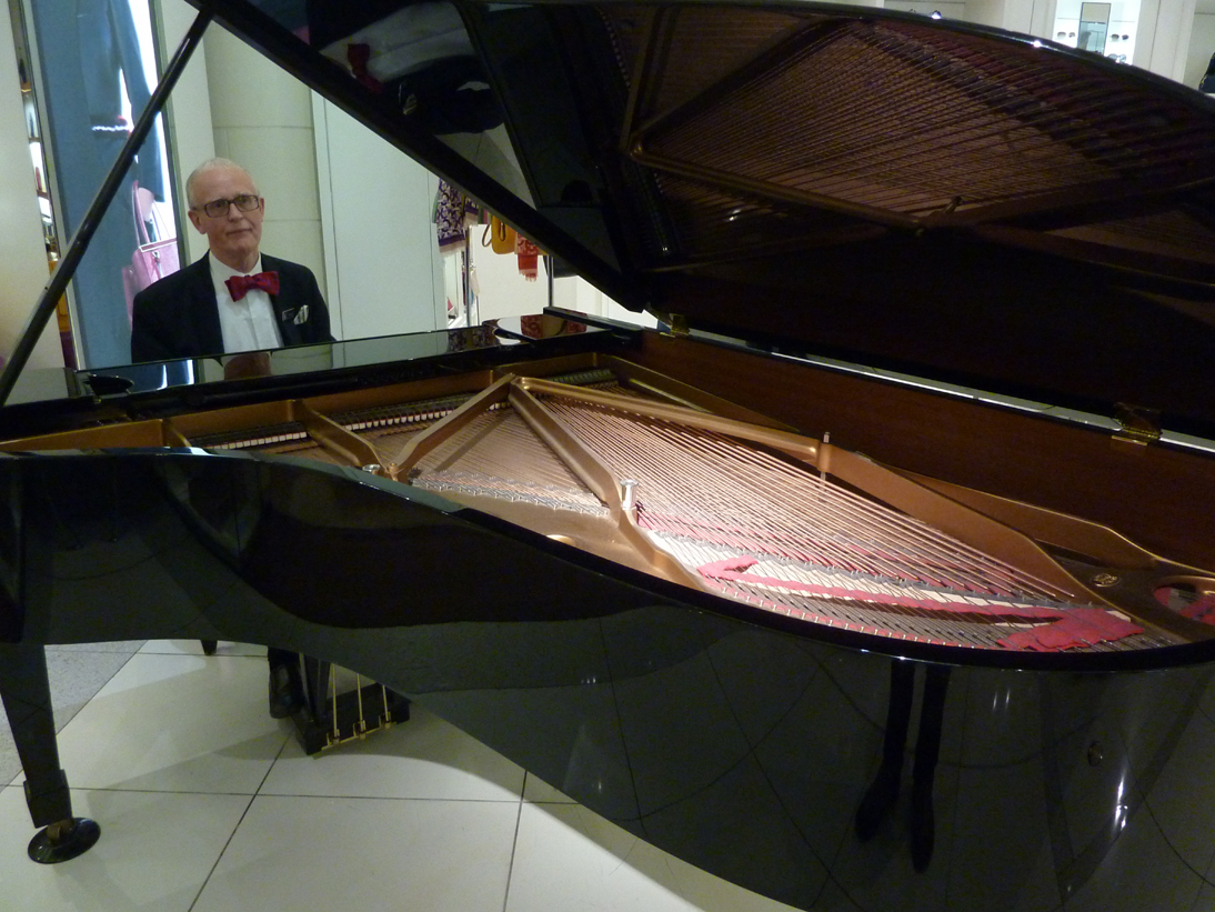 Interior of Steinway grand piano (image)