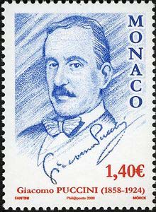 Giacomo Puccini on Monaco postage stamp (2007)