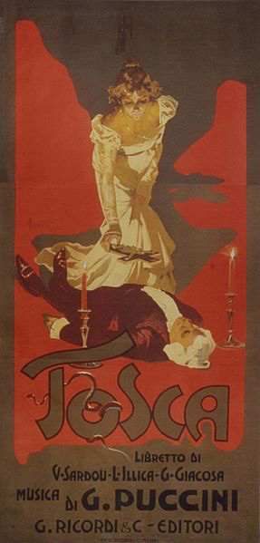 Poster for Puccini's opera, Tosca (image)