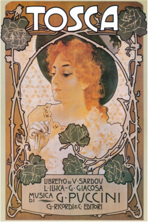 Puccini's Tosca poster by Leopoldo Metlicovitz (image)
