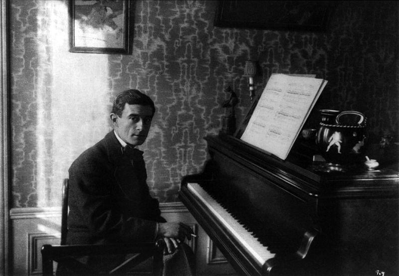 Maurice Ravel at the piano, circa 1915 (image)