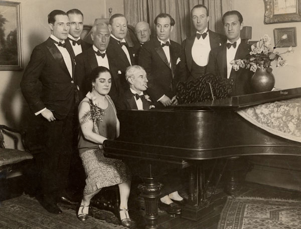 Maurice Ravel at the piano during his Amercian tour, 1928 (image)