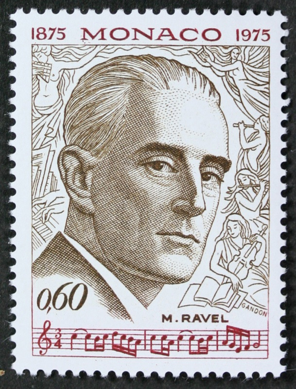 Maurice Ravel on Monaco postage stamp issued 1975 (image)