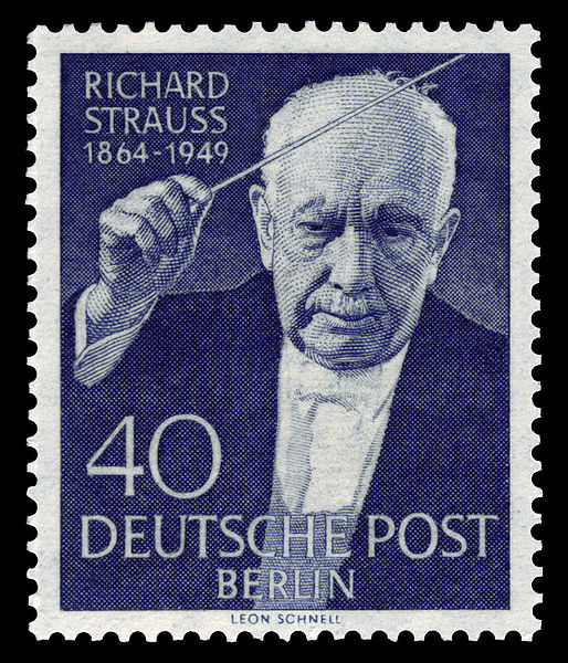 Richard Strauss on 1954 Germany postage stamp (image)