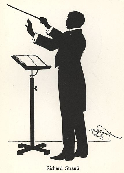 Richard Strauss, 1918, silhouette by Hans Schliessmann (image)