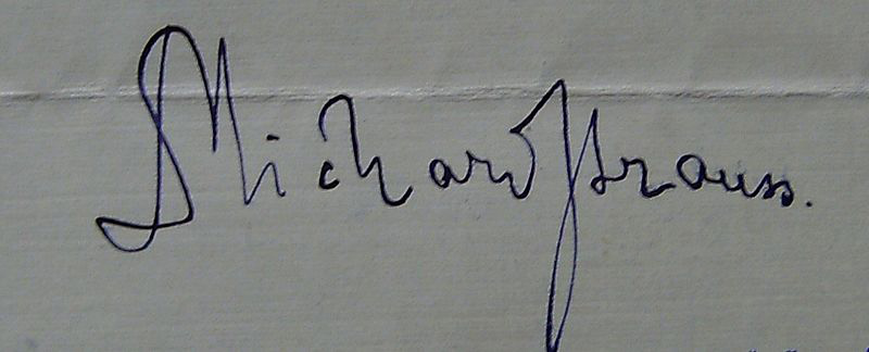Richard Strauss signature (image)