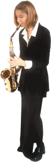 Girl playing saxophone