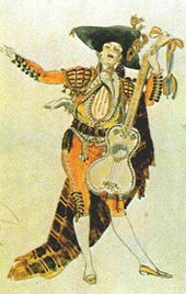 Figaro in Rossini's opera The Barber of Seville (image)