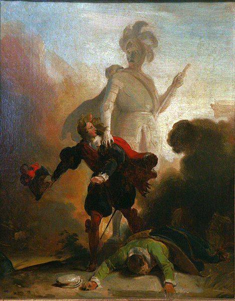 Don Giovanni confronts the stone guest (image)