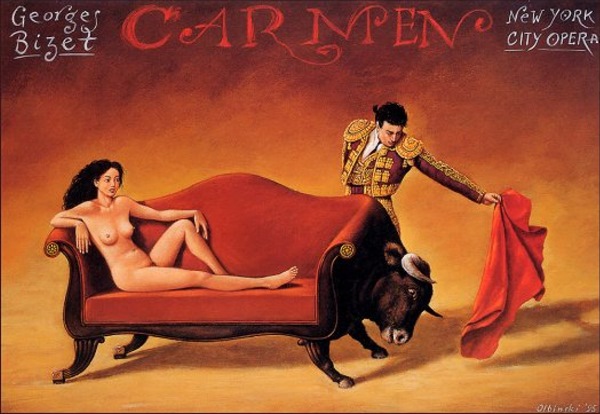 Bizet's Carmen poster designed by Rafal Olbinski (image)