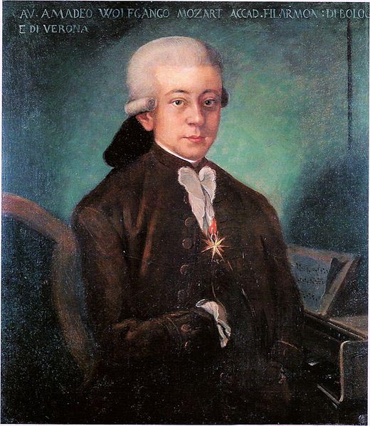 Mozart wearing Order of the Golden Spur, 1770 (image)