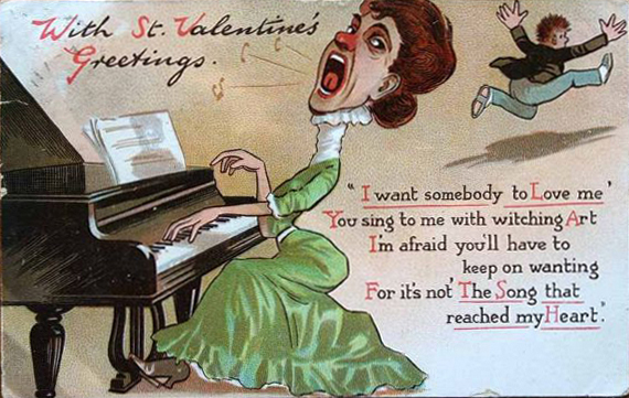Valentine's Day card with singer/pianist (image)